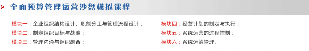 全面預(yù)算管理運(yùn)營沙盤模擬課程